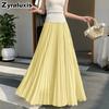 Gentle Breeze Maxi Chiffon Midi A-Line Skirt for Women Summer New Arrivals Casual Over-the-Knee Ruffles Dress