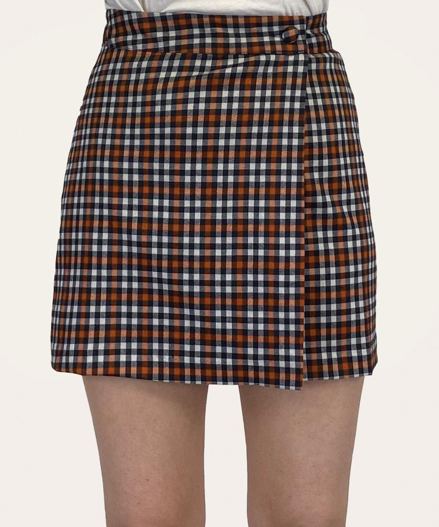 Apartment (W) Check Warp Skirt - Orange