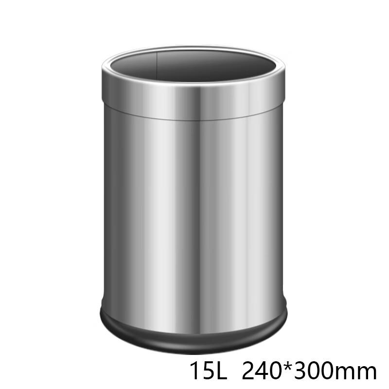 Commercial Stainless Steel Double Layer Trash Can