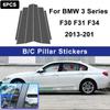 Für BMW 3er F30 F31 F34 2013- Glänzend Schwarz PC-Material Fenster Säule Auto Tür Mitte B C Säule Säule Abdeckung Zierleiste