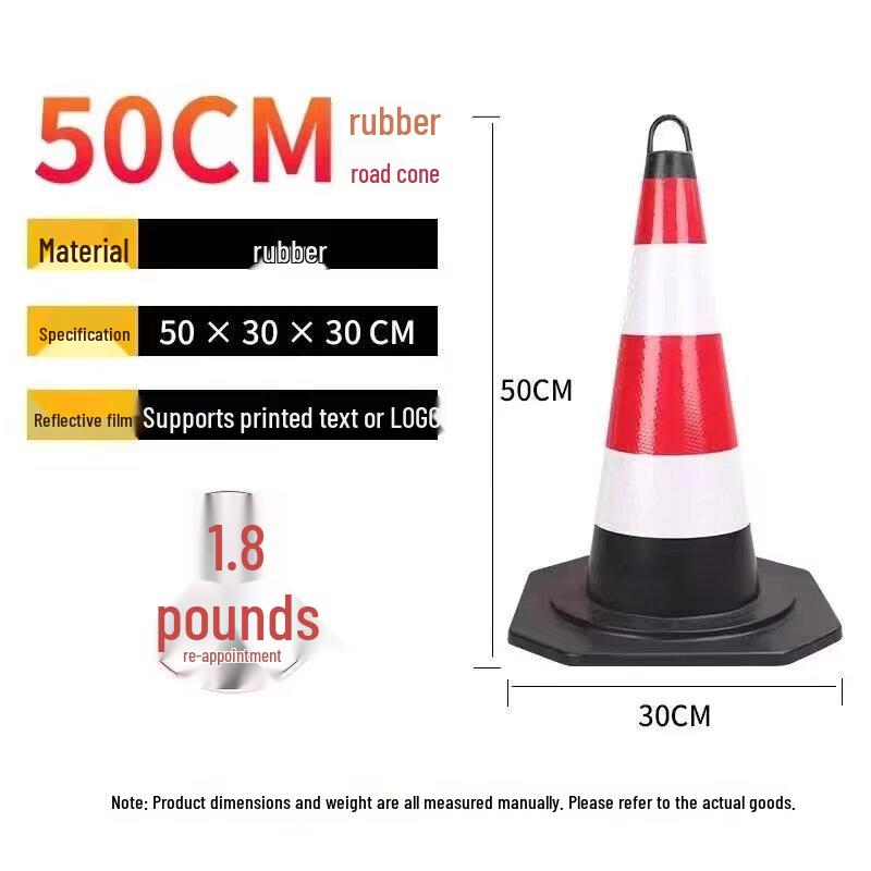 Aokewen 50cm Reflective Traffic Cones & Warning Rods (10-Pack)
