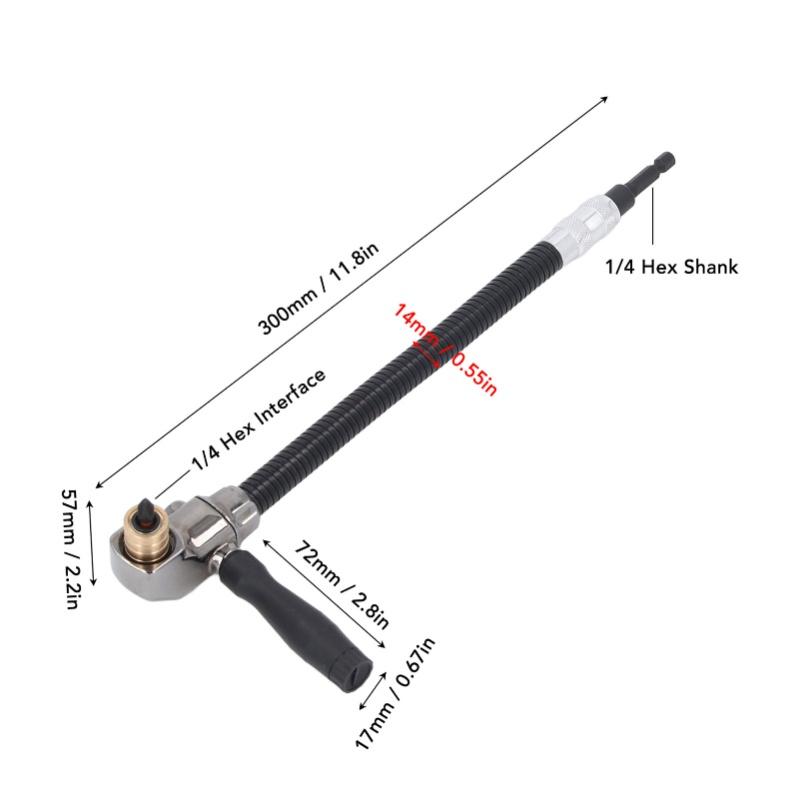 Flexible Shaft Extension 1/4 Inch Hex Shank Corner Bit Holder Extender For Electric Hand Drill