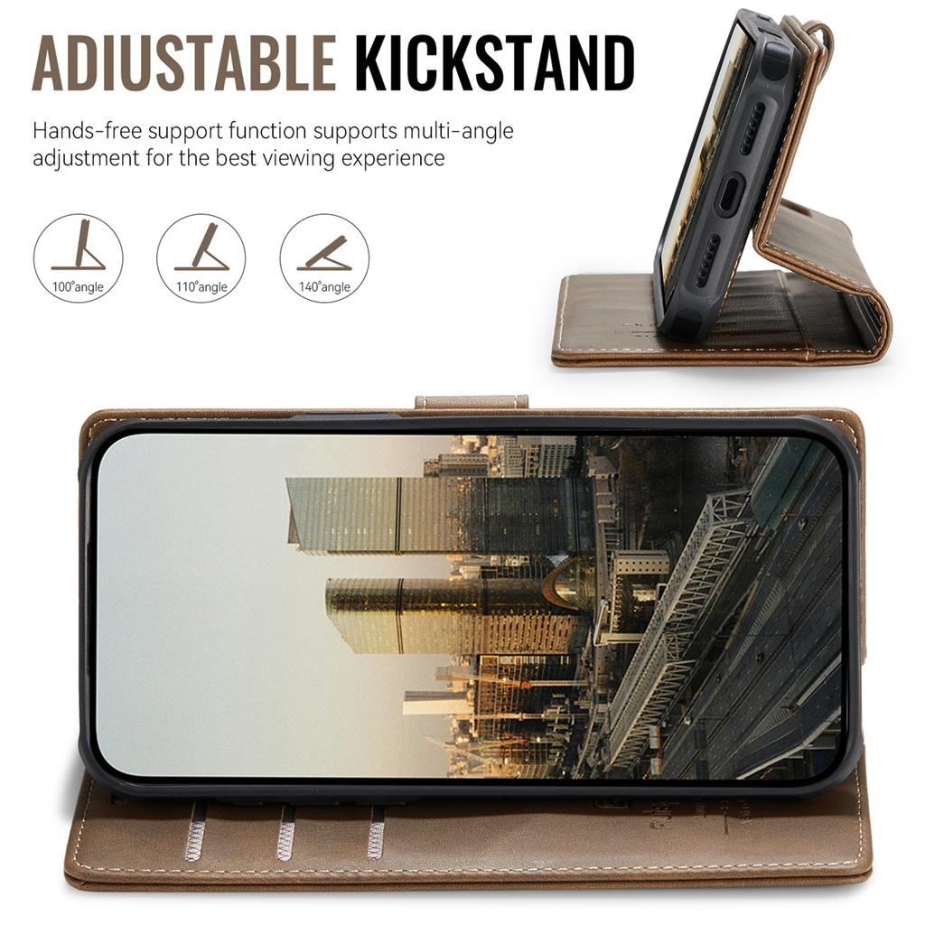 2-in-1 Magnetic Magnetic Detachable Wallet Case for iPhone 17/17 Pro/17 Max/17 Air - PU Leather, Card Slots, MagSafe Charging, 360° Protection