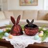Påskhare Äggprydnad med Rörlig Ledad Kanin Inuti 3D-printad Kanin Blomma Äggfigur Påskhelg Festdekoration