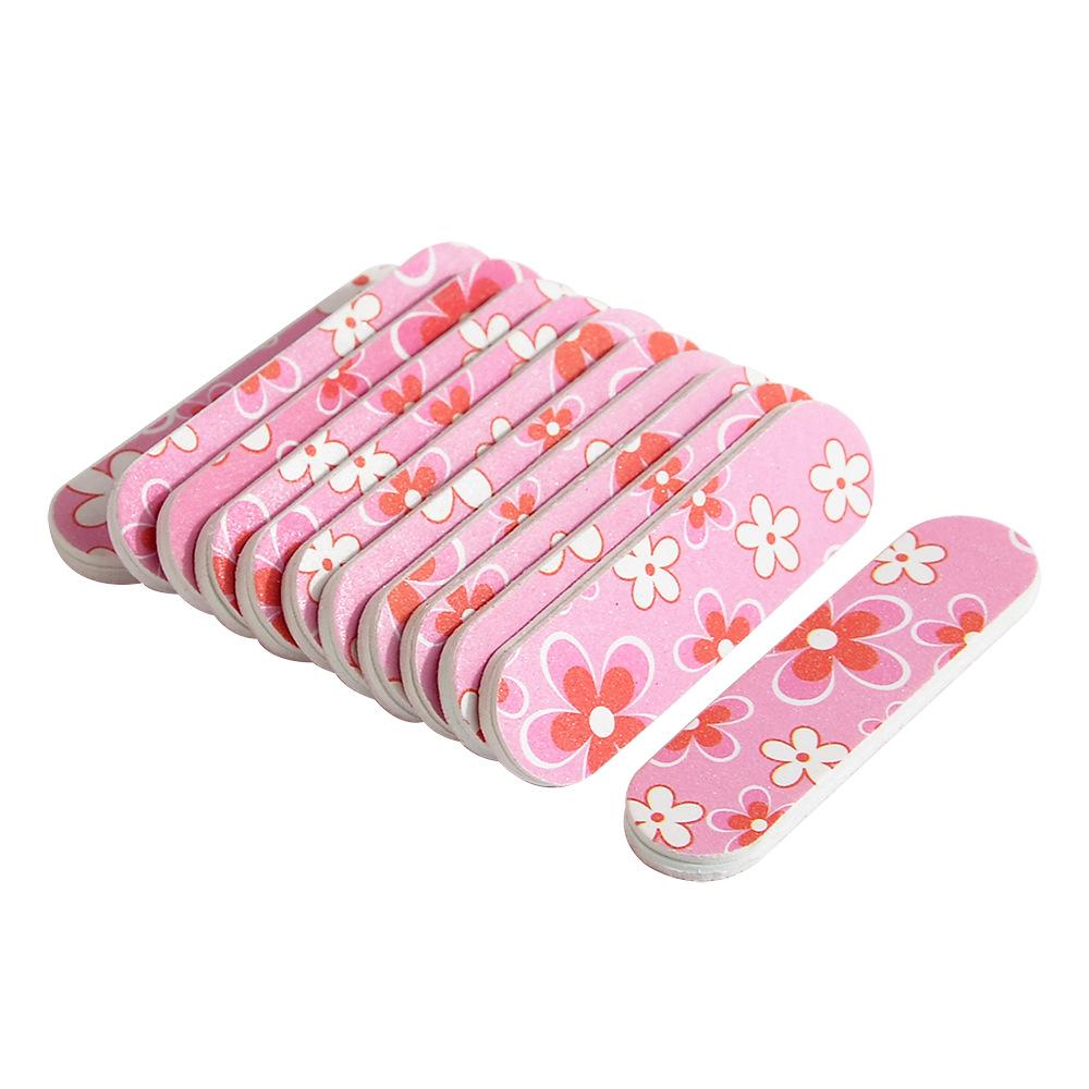 

10 шт. Двосторонні міні-пилки EVA з барвистим друкованим малюнком для нігтів Шліфувальний інструмент для манікюру