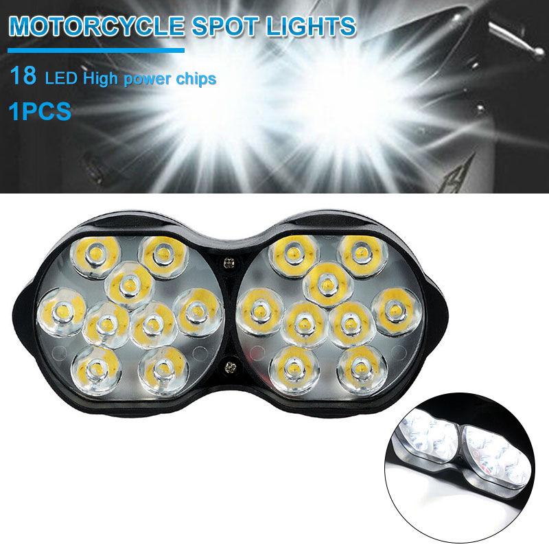 12V Waterproof Motorcycle Spotlight: High Brightness LED, 18 Beads, Electric Bike Headlight