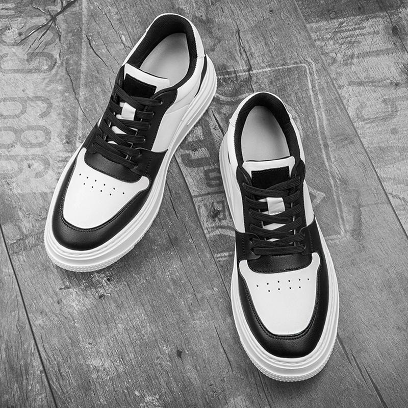 Plus Size 47 Leather Elevator Sneakers Men Comfortable Breathable Casual Shoes Height Increase Insole 8cm Lift Men Shoes