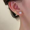 Silver Needle Fashionable Korean Tulip Pearl Cat's Eye Stud Earrings - Exquisite Light Luxury Design