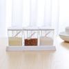 3pcs/Set Transparent Seasoning Box Seasoning Bottle Salt Seasoning Storage Box Kitchen Accessories with Spoon