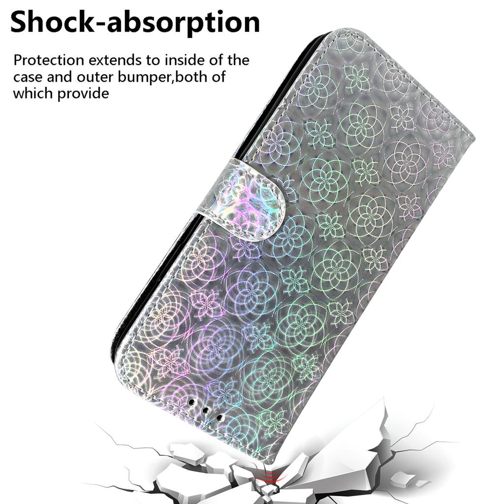 For Honor X7a 5G Leather Dazzling Flower Pattern Wallet Case Stand Magnetic Closure Flip Phone Cover with Strap