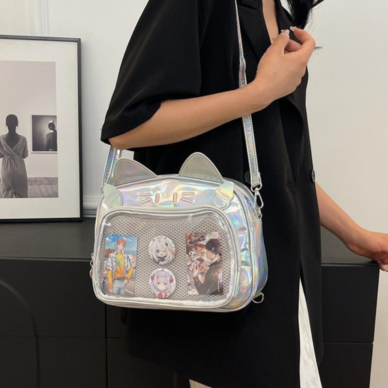 Y2K Japanese Kawaii Cat Ita Bag Ita Backpacks Cute Girls Transparent Shoulder Crossbody Bags JK School Bags