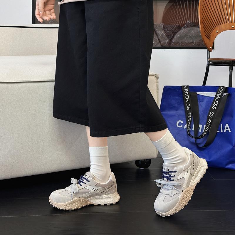 Retro dad shoes women's leather mesh casual sports shoes new niche thick-soled versatile Forrest Gump shoes
