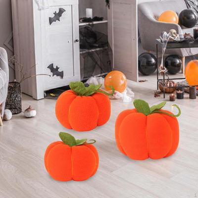3 Pieces Simulated Pumpkin Plush Toy Statue for Thanksgiving Home
