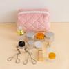 Solid Color Plaid Makeup Bag Travel Cosmetic Pouch Large Soft Cosmetic Organizer Pouch, Zipper Make Up Organizer Toiletry Bags