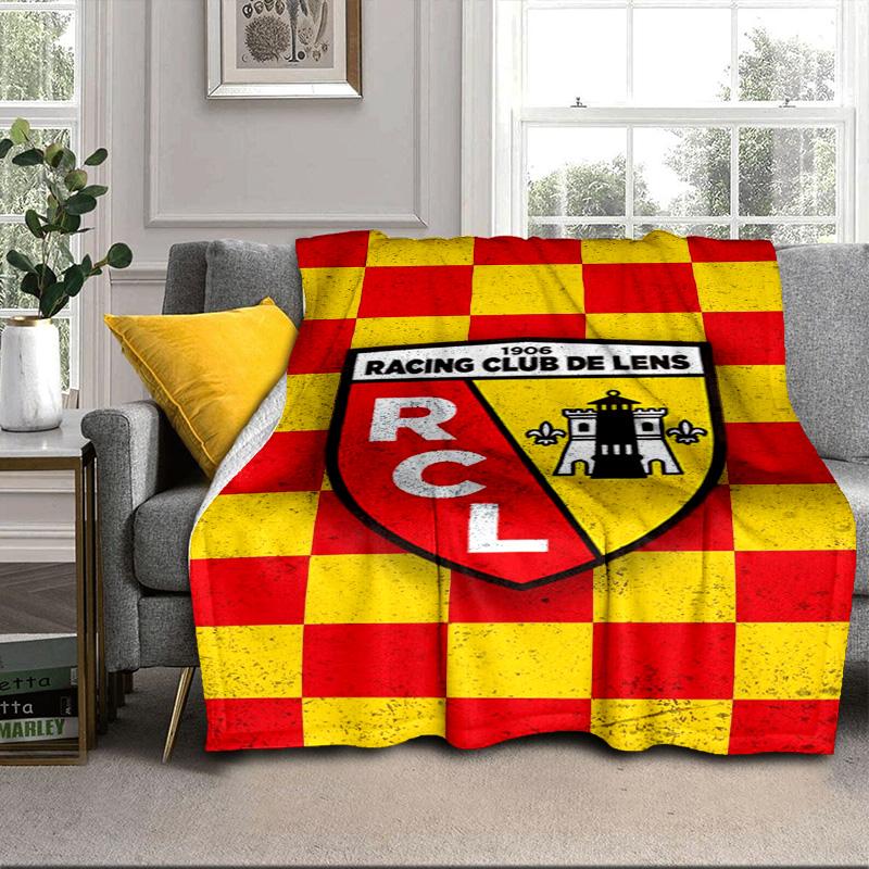 Racing Club De Lens Crest Portable Blanket/Soft Blanket Bedding Blanket Suitable for Travel Camping Living Rooms Offices Sofas Fan Gifts