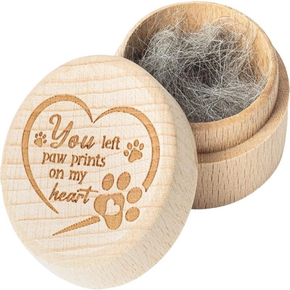 Wooden Pet Hair Keepsake Box Durable Pet Memorial Box Remembrance Box Dog Ashes Box  Memorial Gift