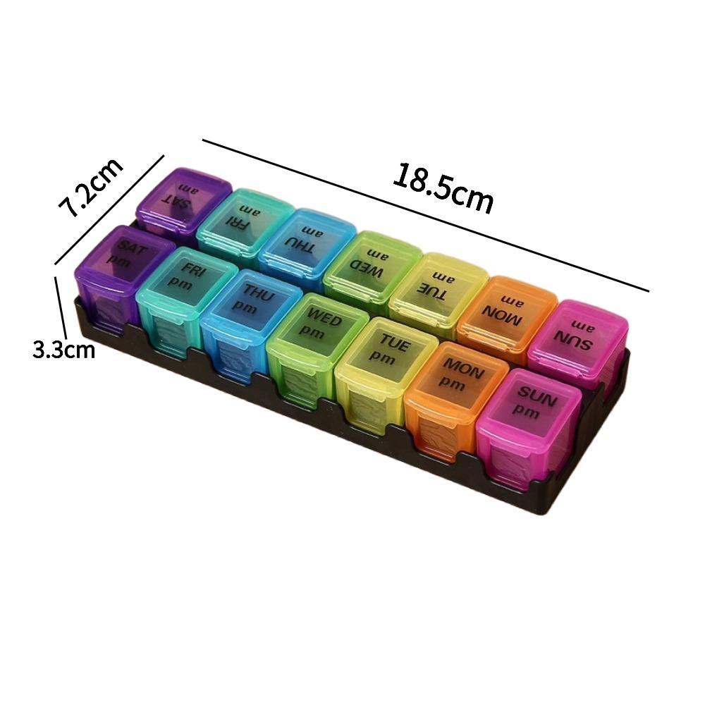 New Hot Weekly Large 14 Grids Pill Case Box Removable Storage Box for 7 Days A Week, Pill Dispenser, Medicine,Vitamins,fish Oils