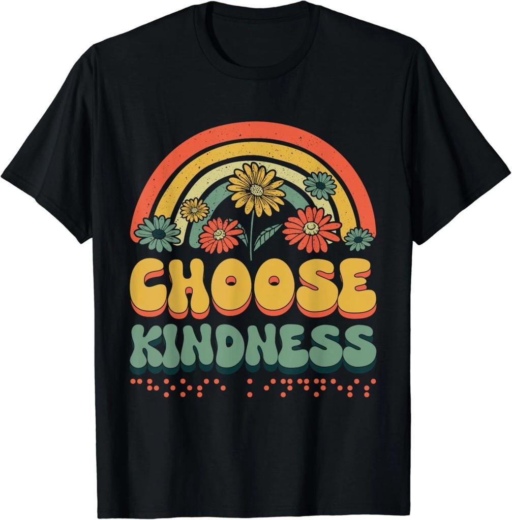 Choose Kindness Retro Braille Language Letters Braille Gift Unisex T-Shirt