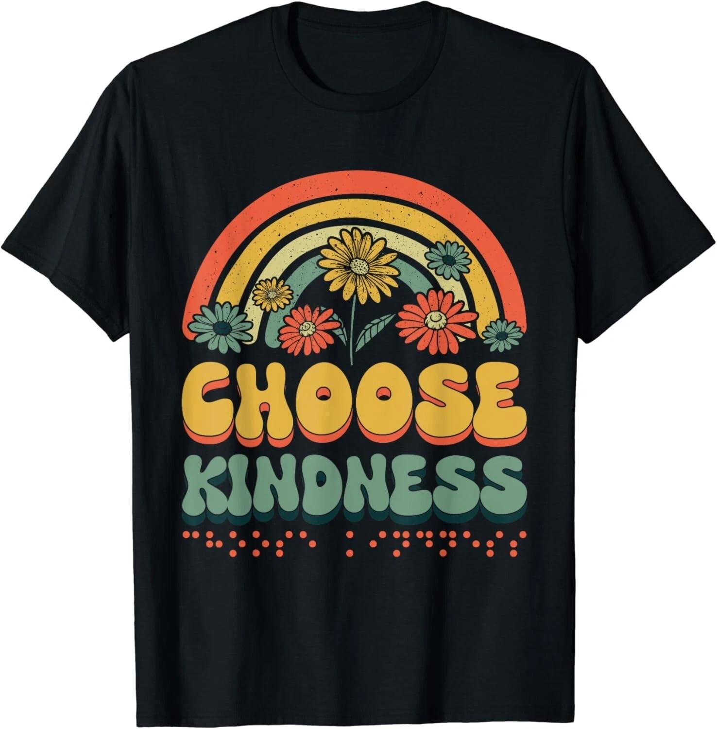 Choose Kindness Retro Braille Language Letters Braille Gift Unisex T-Shirt S