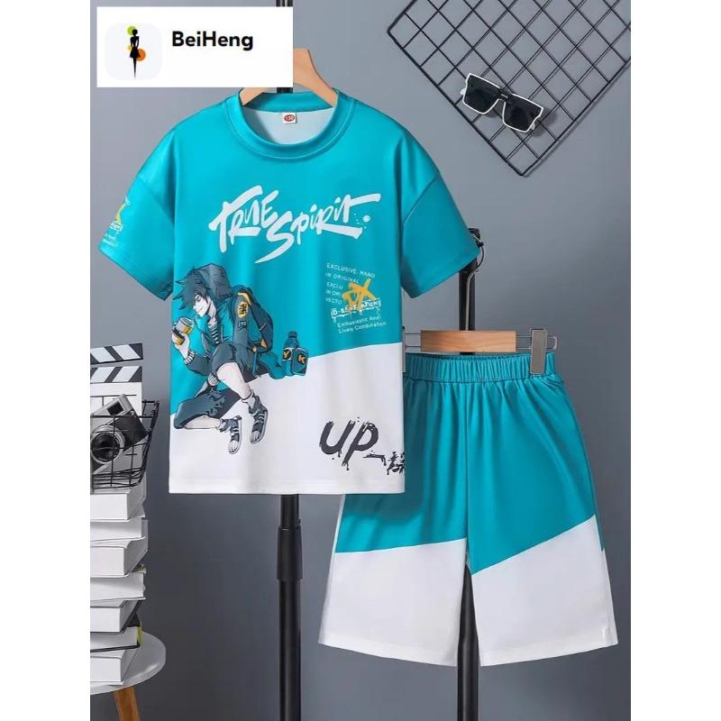 Kinder-T-Shirt und Shorts Set, bequem, hautfreundlich und atmungsaktiv, geeignet für Sport und den täglichen Gebrauch