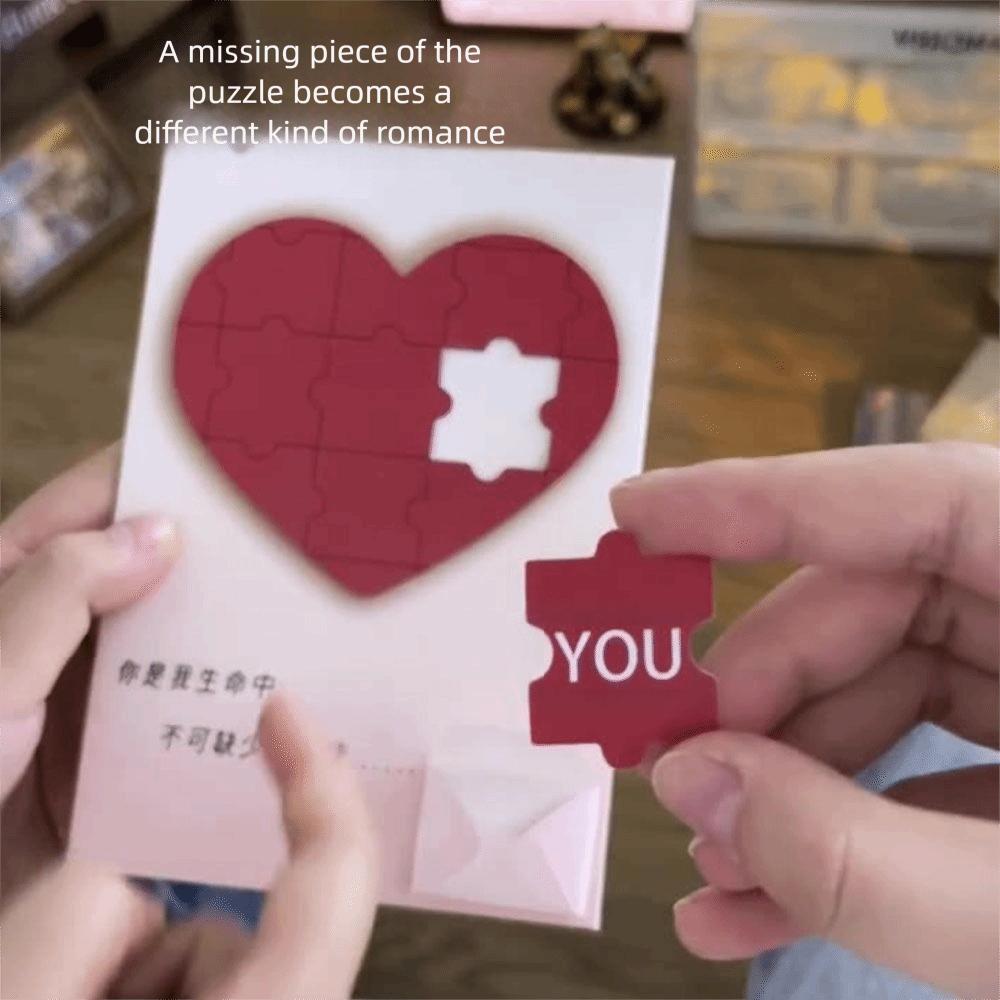 Shining Heart-shaped Puzzle Confession Card Blessing Greeting Card  Confession Couple Gift