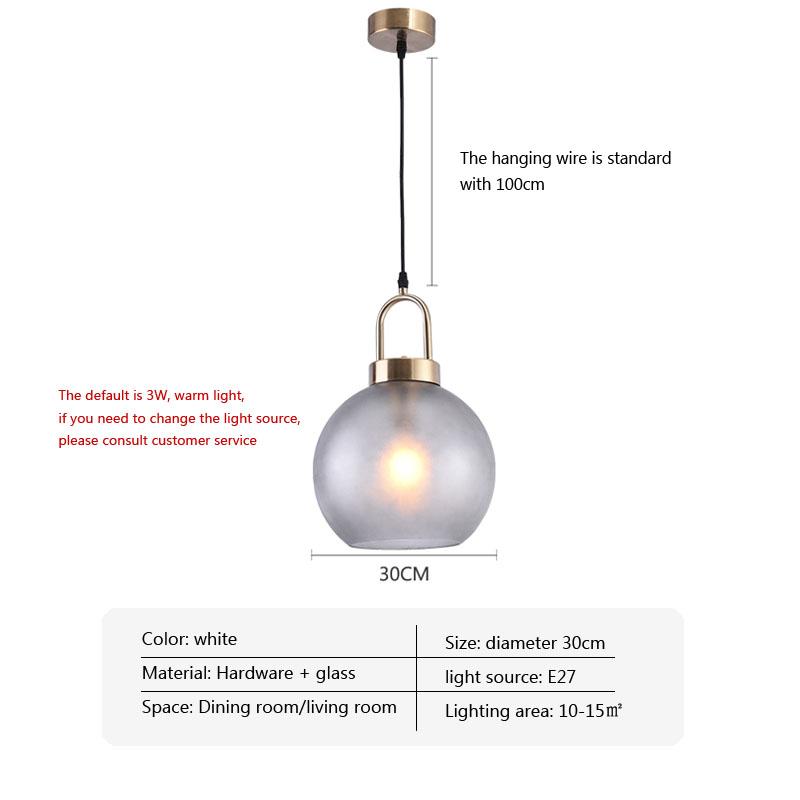 Lămpi Suspendate cu Glob de Sticlă Nordică pentru Restaurant, Sală de Mese, Bucătărie, Lămpi Suspendate, Lămpi de Studiu, Lămpi de Noptieră pentru Dormitor, Corpuri de Iluminat