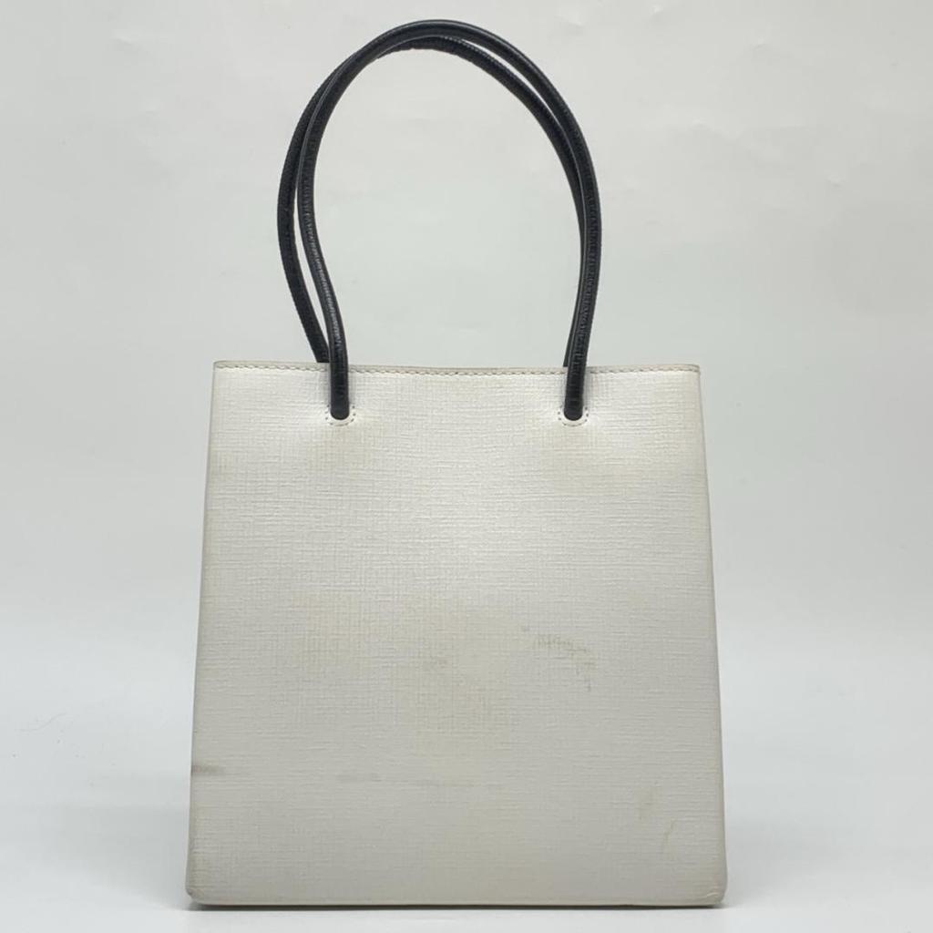 BALENCIAGA Aoyama Limited Shopping Tote Bag XXS Handbag Shoulder Calfskin Leather White Black 2WAY Logo Print Unisex Women's Men's
