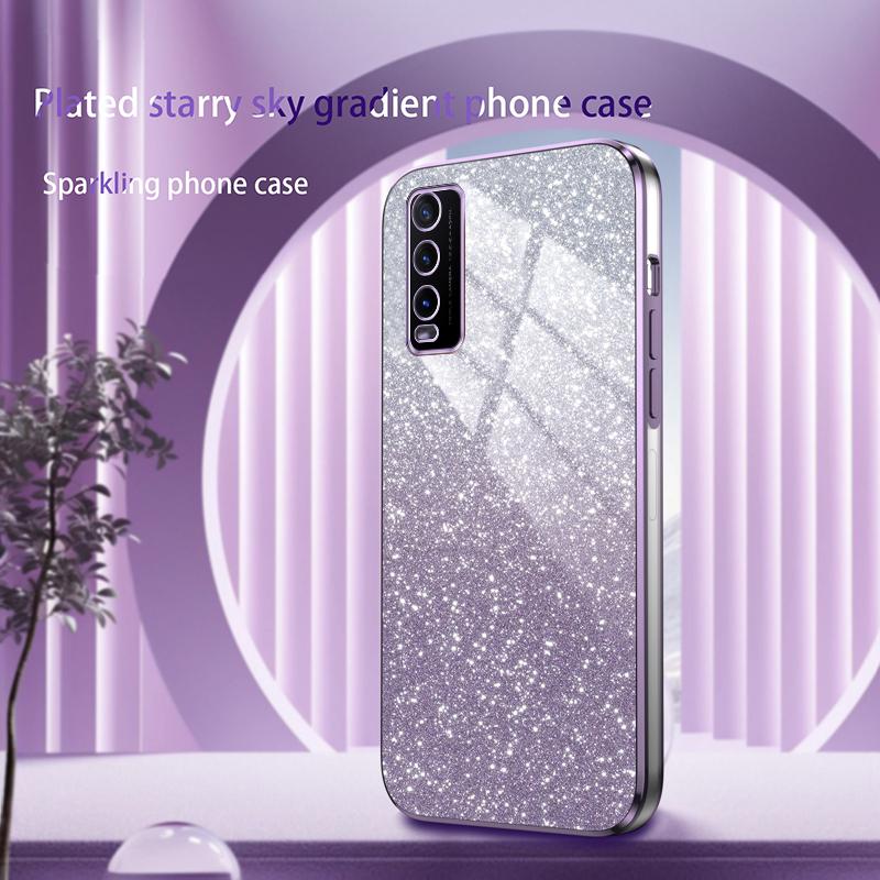 For VIVO Y20 Y30 Luxury Electroplated Glitter Phone Case For Vivo Y30 Case Clear Soft TPU Back Protective Cover TPU Bumper