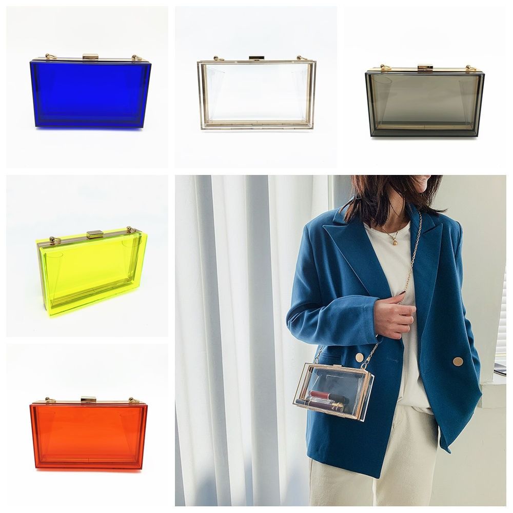 Storage Bag Acrylic Transparent Bag Summer Women Handbags Waterproof Banquet Crossbody Bag  Girls
