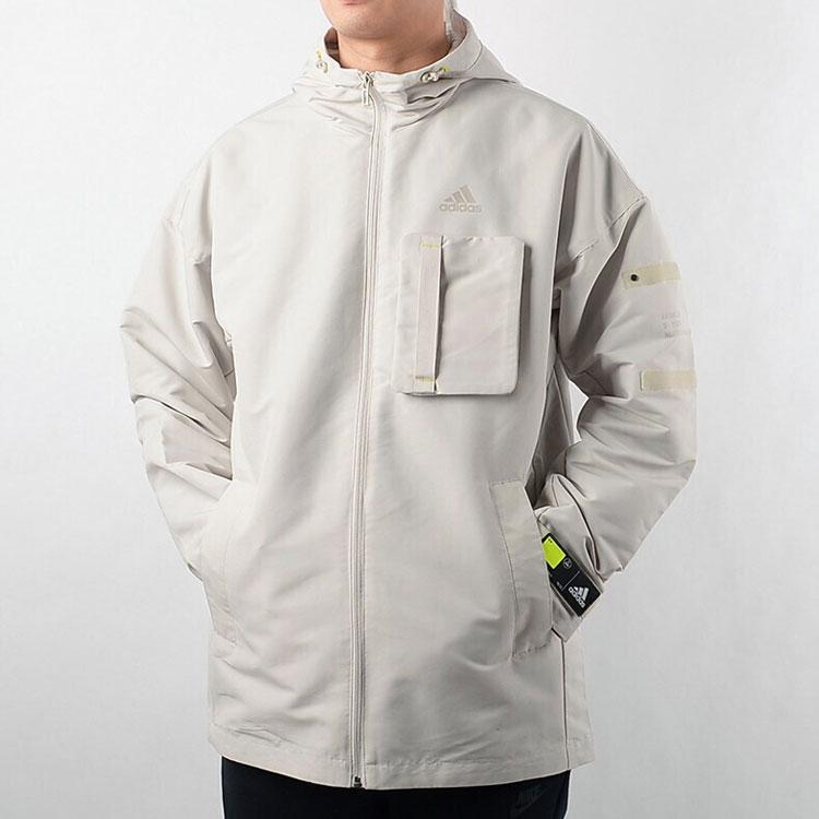 Adidas Casual Sports Training Hooded Long Sleeve Jacket Men Outerwear Alumina-Brown GP0991