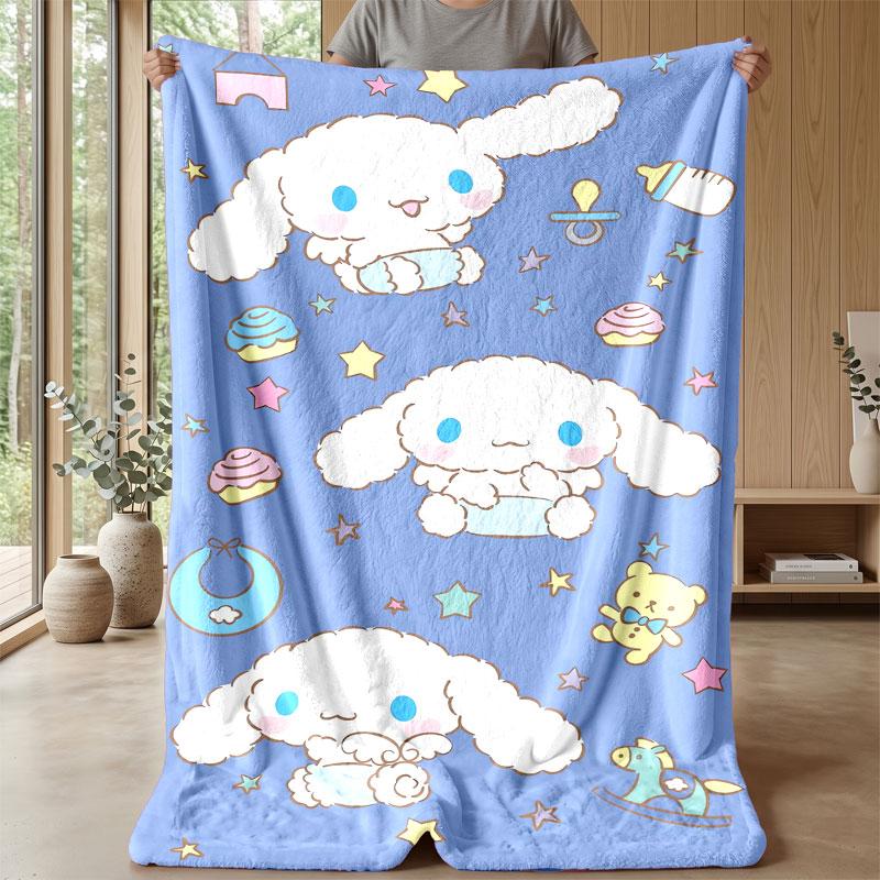 Soft Flannel Blanket Lightweight Cozy Bedroom Living Room CoverCinnamoroll
