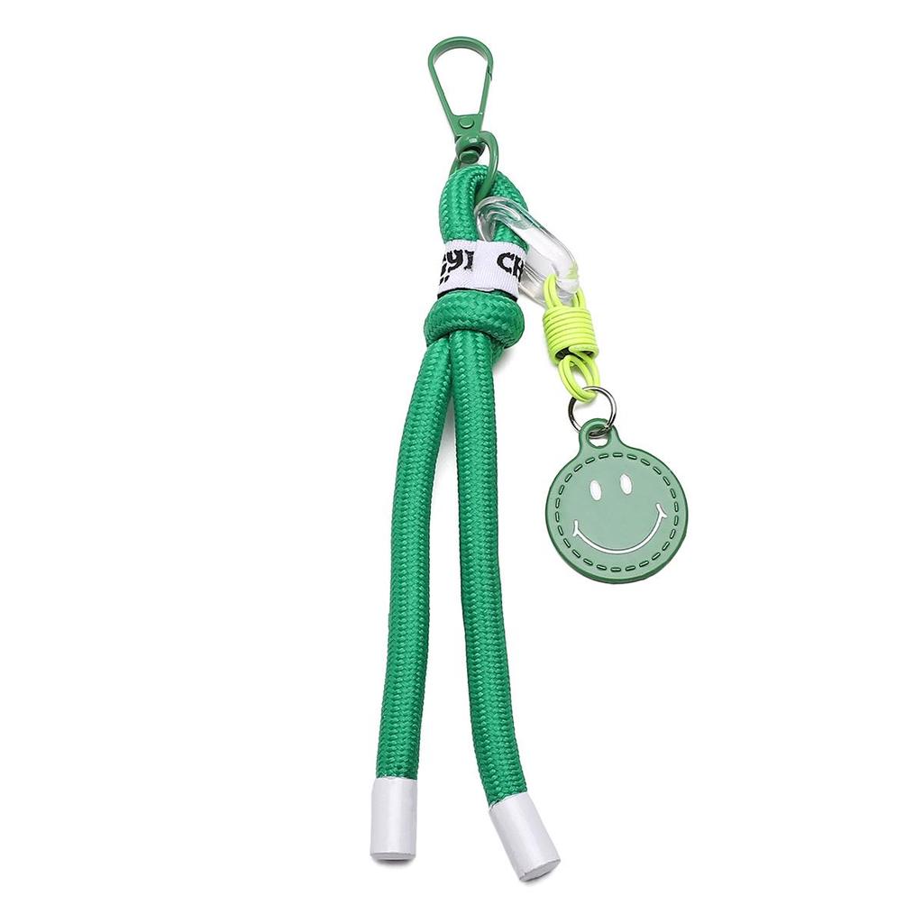 Alloy+nylon Woven Smiley Face Keychain For DIY Bag Accessories