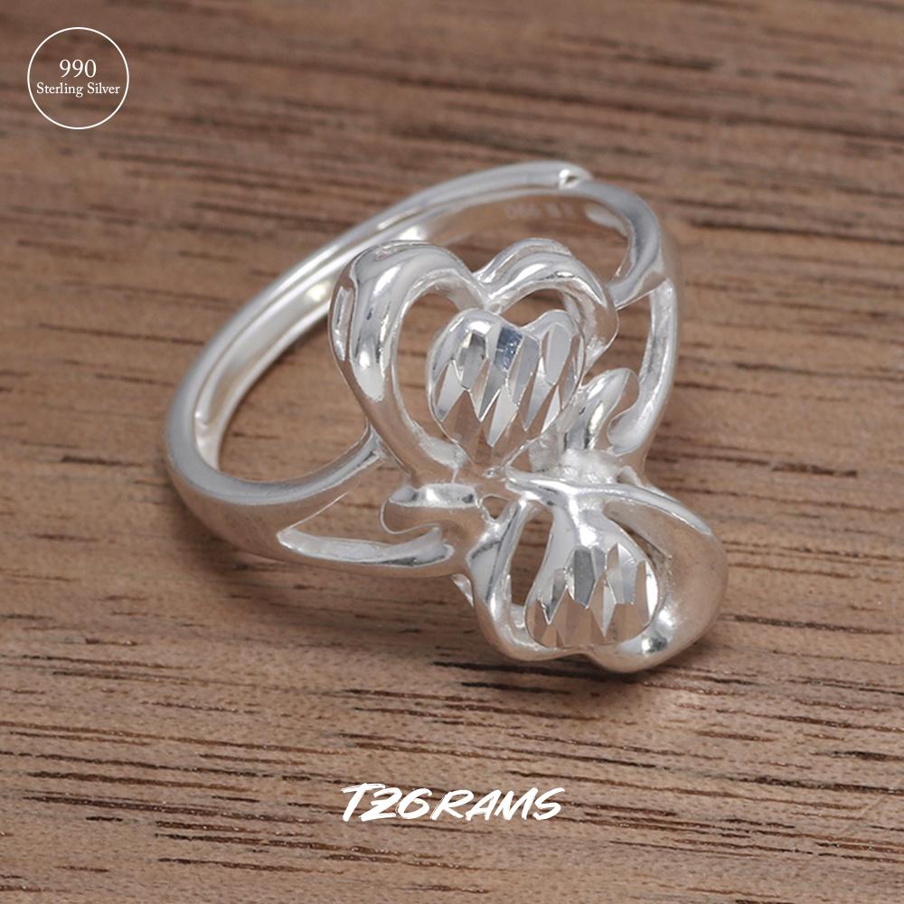

990 Sterling Silver Simple Rings For Women Irregular Bowknot Elegant Woman Adjustable Gorgeous Fine Jewelry