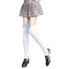 Japanese Lolita Style White Bow Silk Thigh-High Stockings