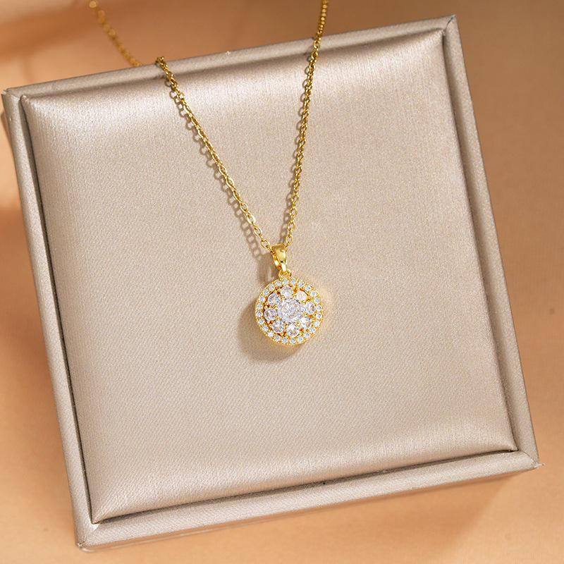 Light Luxury Copper-Inlaid Diamond Necklace for Women – Exquisite INS-Style Clavicle Chain