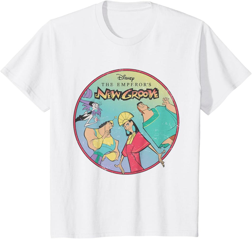 T-shirt Casual alla Moda Disney Personaggi Le Follie dell'Imperatore T-shirt S-4XL Quattro Stagioni