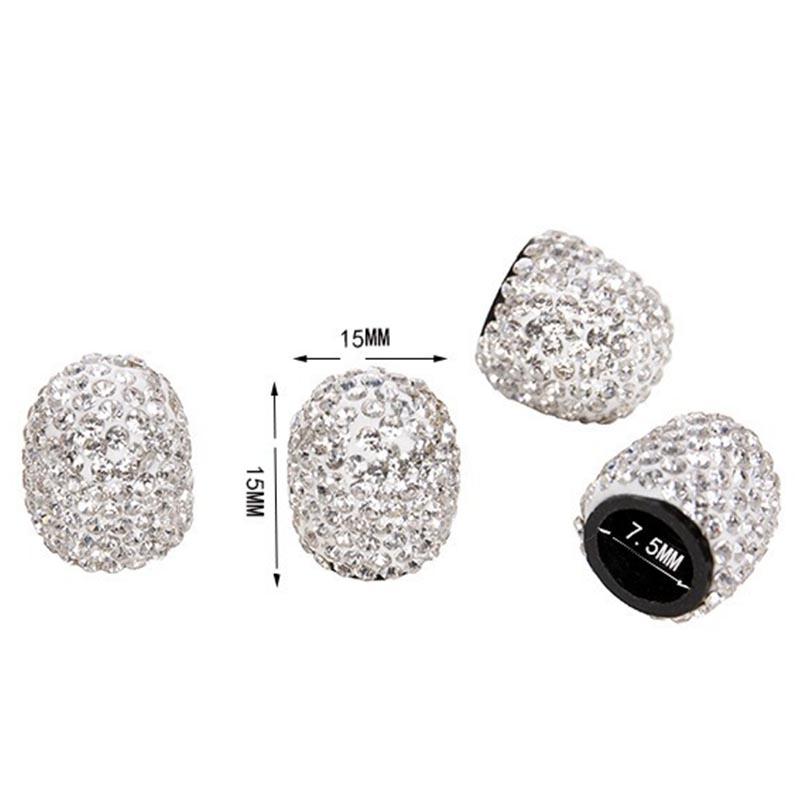 4 Pcs Diamond Valve Stem Caps Crystal Rhinestone  Universal Car Tire Valve Caps Diamond Shining Dustproof Caps Car Accessories