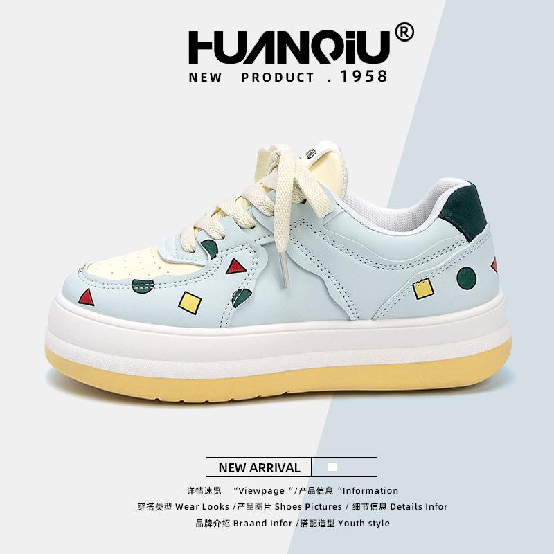 

Глобальные допаминовые толстые туфли на подошве женские ZHQ3157 весна новые универсальные популярные модные дышащие студенческие женские туфли 35