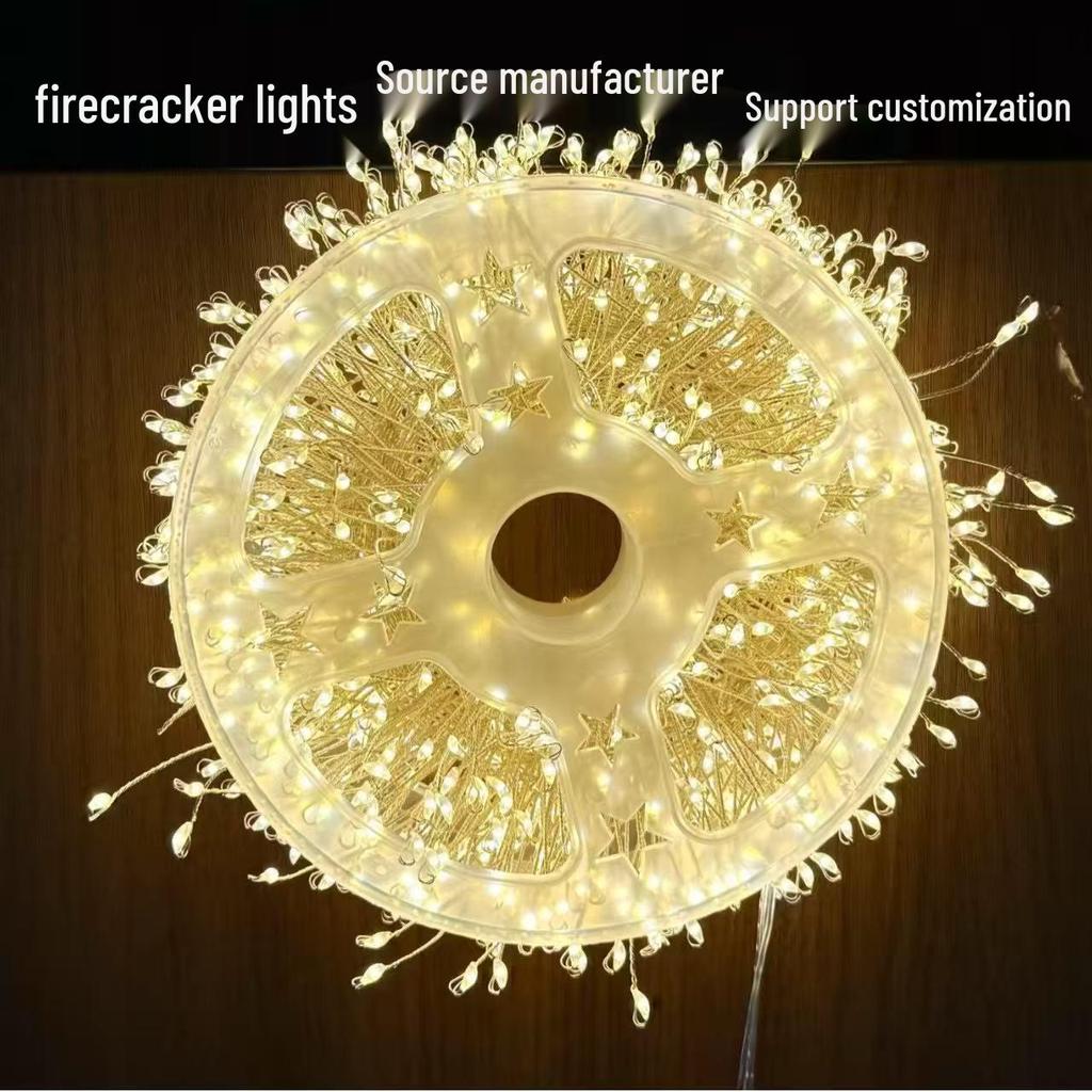 Festive Copper Wire Firecracker Star Lights for Christmas Decor