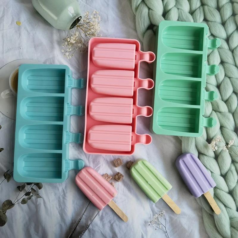 Classic Striped Popsicle Molds for Homemade Ice Cream Desserts Summer Kitchen Tools Home Furnishings