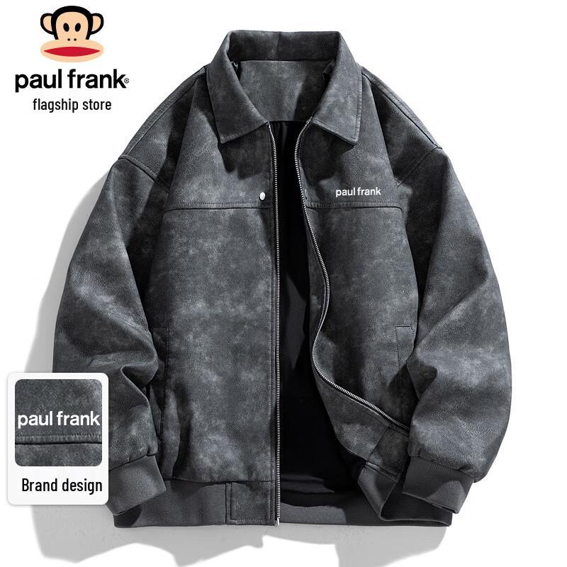 

Paul Frank Men s Faux Leather Bomber Jacket XL