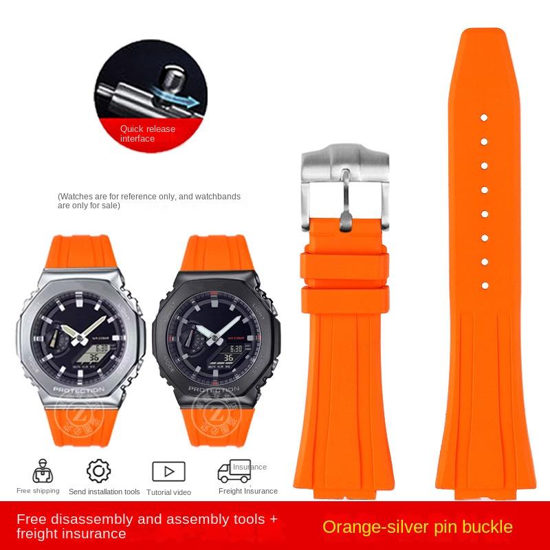 For Casio G-SHOCK GA-2100 GA-2110 Soft Rubber Watchband GM-5600 GA2100 GM2110 Quick Release Silicone Watch Strap Men's Bracelet