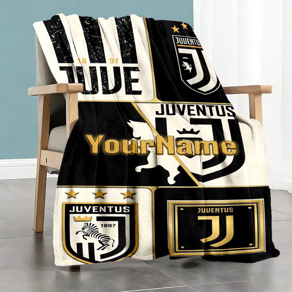 Juventus Personalized Name Blanket Multi-purpose Personalized Blanket Soft Warm Cozy Versatile for Office Chair Home Decor Bed Bedding