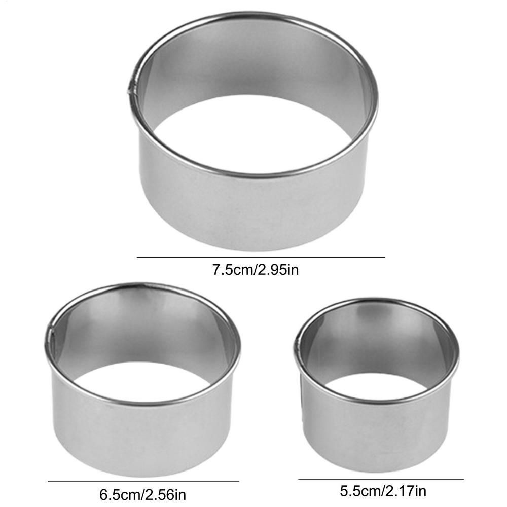 Round Mousse Mold Stainless Steel Reusable Biscuits Cookie Cutter DIY Pastry Baking Circle Ring Mold Baking Tool Bakeware
