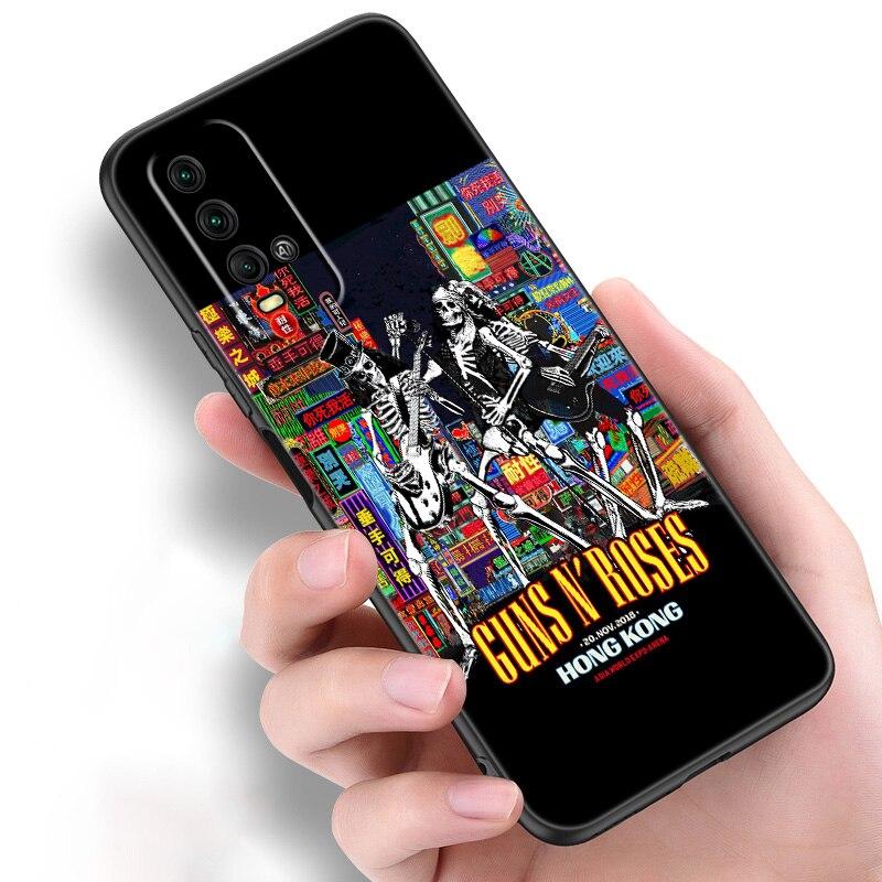 Guns N Roses Skull Silicone Phone Case For Xiaomi Redmi Note 11 10 9 8 Pro 11T 10T 10S 9S 8T 9 9A 9C 9T Black Soft Cover Coque