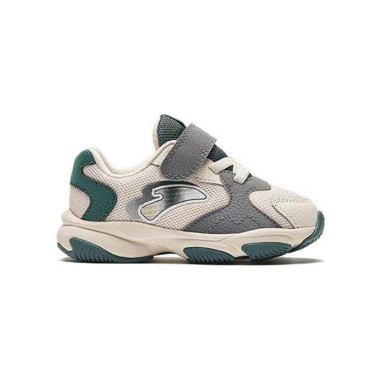 Anta Kids Versatile Comfortable Non-Slip Mid-Top Walking Shoes Baby Shoes Gray Green A312410006-4