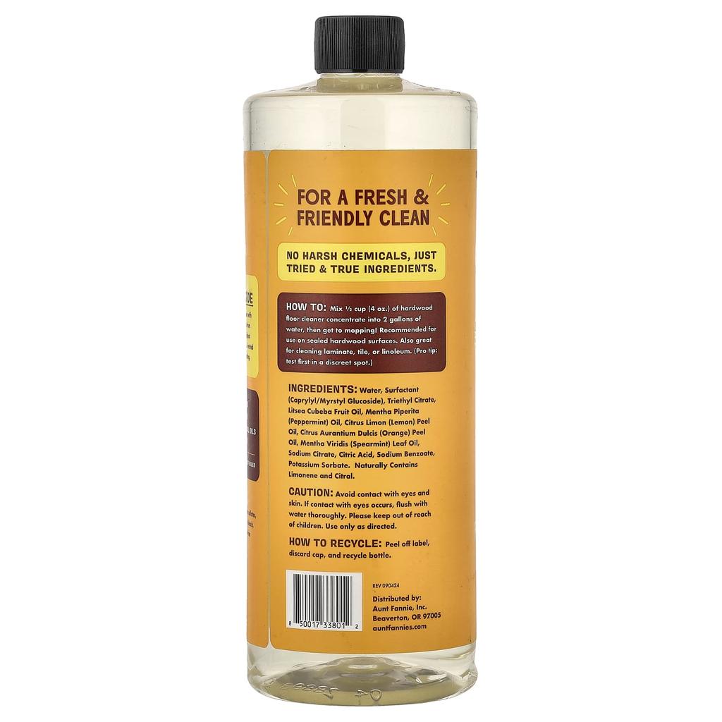Aunt Fannie's, Highly Concentrated Wood Floor Cleaner, Bright Lemon, 946ml (32 fl oz)