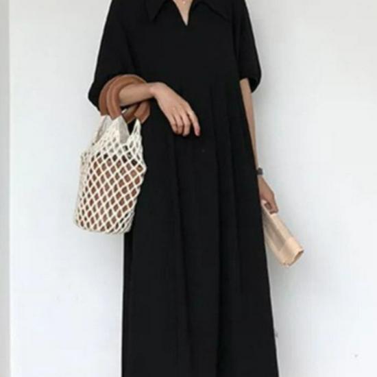 

Plus Size Summer Black Slimming Dress for Women 2XL (suitable for 70-95 kg) чорний