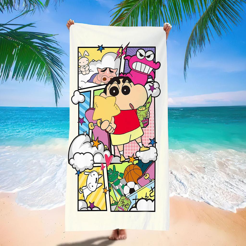 Extra Large Kids Quick Dry Bath Towel Cartoon Character Digital Print Double Sided Flannel Microfiber Beach Towel