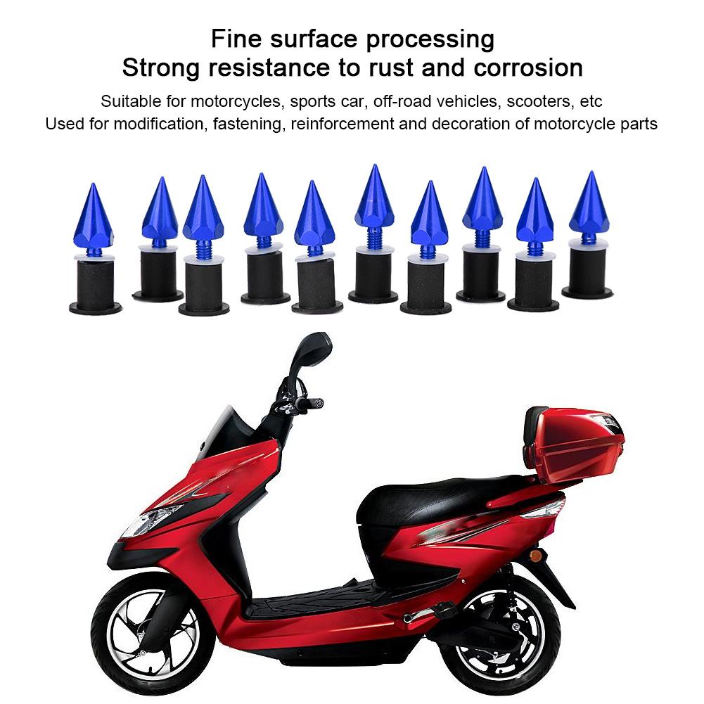 Windshield Wind Screen Spike Bolts M5 Screws Nuts Motorcycle Modification AccessoriesBlue